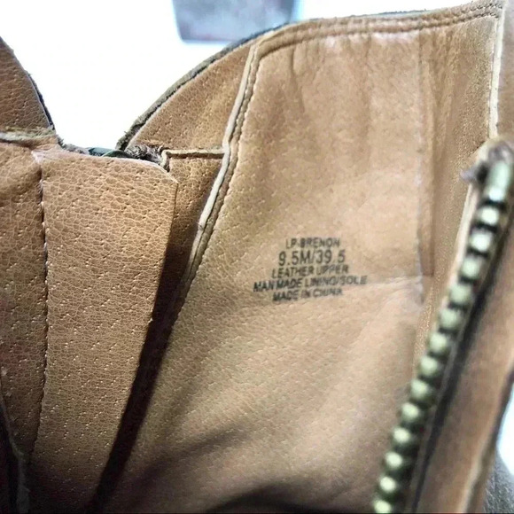 Lucky Brand leather double zip booties, camel - Picture 7 of 8